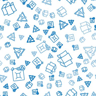 Eko yakıt bidonu, petrol endüstrisi fabrikası ve petrol geri dönüşümlü, pürüzsüz desenli. Vektör.