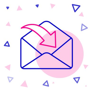 Satır Zarfı simgesi beyaz arkaplanda izole edildi. Mesaj konsepti alındı. Yeni, e-posta gelen mesaj, SMS. Posta servisi. Renkli taslak konsepti. Vektör İllüstrasyonu.