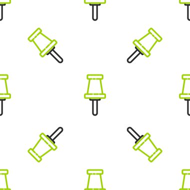 Line Push simgesi beyaz arkaplanda izole edilmiş pürüzsüz desen. Raptiye işareti. Vektör İllüstrasyonu.