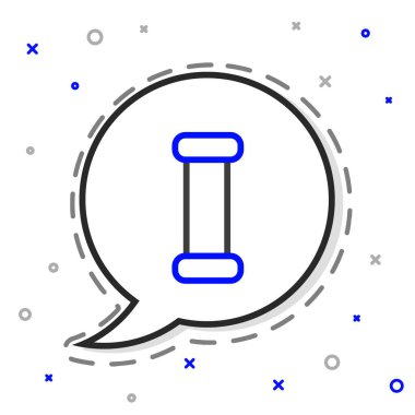 Çizgi Endüstrisi metalik boru ikonu beyaz arka planda izole edildi. Tesisat boru hattının farklı şekillerde parçaları. Renkli taslak konsepti. Vektör İllüstrasyonu.