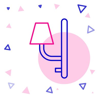 Çizgi Duvarı simgesi beyaz arkaplanda izole edildi. Duvar lambası ışığı. Renkli taslak konsepti. Vektör İllüstrasyonu.