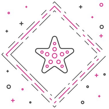 Denizyıldızı simgesi beyaz arkaplanda izole edildi. Renkli taslak konsepti. Vektör İllüstrasyonu.