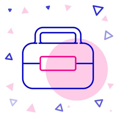 Satır Araç Kutusu simgesi beyaz arkaplanda izole edildi. Alet kutusu tabelası. Renkli taslak konsepti. Vektör İllüstrasyonu.