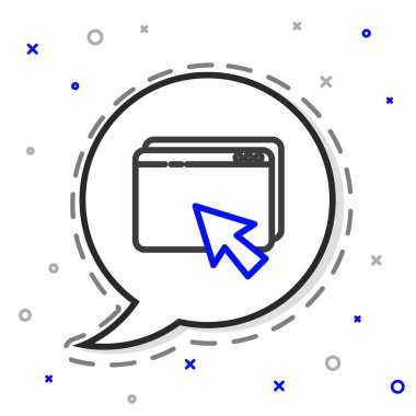 Çizgi Web tasarımı ve geliştirme konseptleri beyaz arkaplanda izole edilmiş. Renkli taslak konsepti. Vektör İllüstrasyonu.