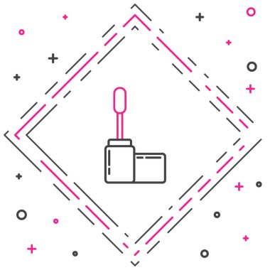 Beyaz arkaplanda çizgi Mascara fırça simgesi izole edildi. Renkli taslak konsepti. Vektör İllüstrasyonu.