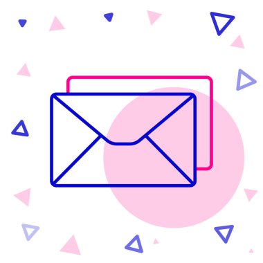 Satır Zarfı simgesi beyaz arkaplanda izole edildi. E- posta mektup sembolü. Renkli taslak konsepti. Vektör İllüstrasyonu.