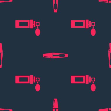 Parfüm ve Mascara fırçasını kusursuz desene ayarlayın. Vektör.