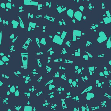 Yanan mumu, su damlasını, kremi ya da losyon kozmetik tüpünü ve kalbi pürüzsüz desene ayarlayın. Vektör.