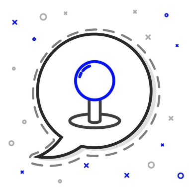 Çizgi itme simgesi beyaz arkaplanda izole edildi. Raptiye işareti. Renkli taslak konsepti. Vektör İllüstrasyonu.