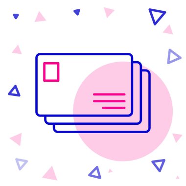 Satır Zarfı simgesi beyaz arkaplanda izole edildi. E- posta mektup sembolü. Renkli taslak konsepti. Vektör İllüstrasyonu.