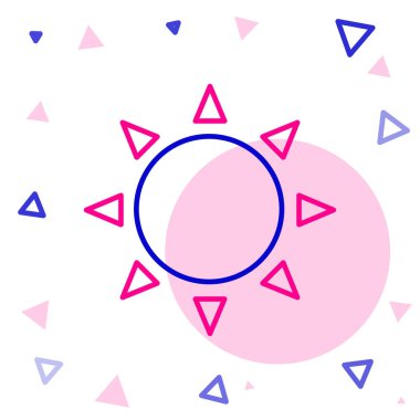 Çizgi Sun simgesi beyaz arkaplanda izole edildi. Yaz sembolü. Güneşli bir gün. Renkli taslak konsepti. Vektör İllüstrasyonu.