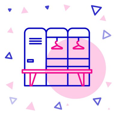 Beyaz arka planda izole edilmiş hokey, futbol, basketbol takımı veya işçiler için soyunma odası veya soyunma odası. Renkli taslak konsepti. Vektör İllüstrasyonu.