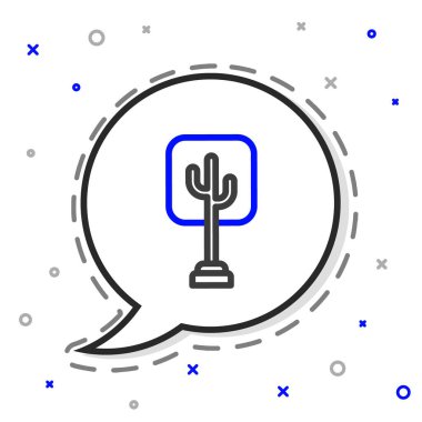 Beyaz arkaplanda çizgi ağacı simgesi izole edildi. Orman sembolü. Renkli taslak konsepti. Vektör İllüstrasyonu.