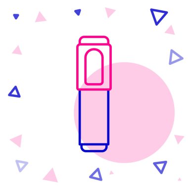 Satır İşaretleyici kalem simgesi beyaz arkaplanda izole edildi. Renkli taslak konsepti. Vektör İllüstrasyonu.