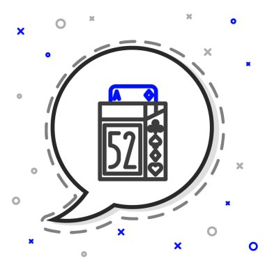 Kağıt oynatma simgesi beyaz arkaplanda izole edildi. Kumarhane kumarı. Renkli taslak konsepti. Vektör İllüstrasyonu.