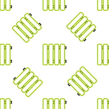 Çizgi ısıtma radyatörü simgesi beyaz arkaplanda izole edilmiş kusursuz desen. Vektör İllüstrasyonu.