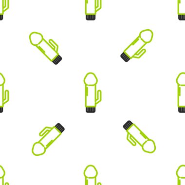 Line Dildo vibrator for sex games icon isolated seamless pattern on white background. Sex toy for adult. Vaginal exercise machines for intimate.  Vector Illustration.