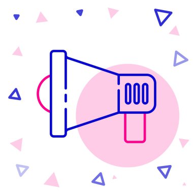 Beyaz arkaplanda Hat Megafonu simgesi izole edildi. Sözcü işareti. Renkli taslak konsepti. Vektör İllüstrasyonu.