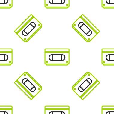 Hat VHS video kaset simgesi beyaz arkaplanda izole edilmiş. Vektör İllüstrasyonu.