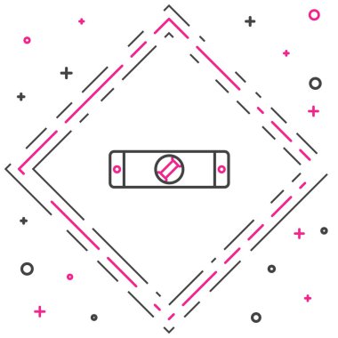 Çizgi Yapılandırma balon seviyesi simgesi beyaz arkaplanda izole edildi. Supaslar, ölçüm aletleri, ölçüm aletleri. Renkli taslak konsepti. Vektör İllüstrasyonu.