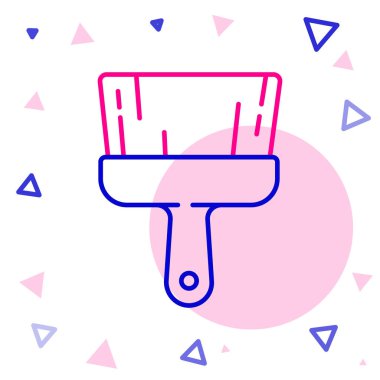 Çizgi fırçası simgesi beyaz arkaplanda izole edildi. Renkli taslak konsepti. Vektör İllüstrasyonu.