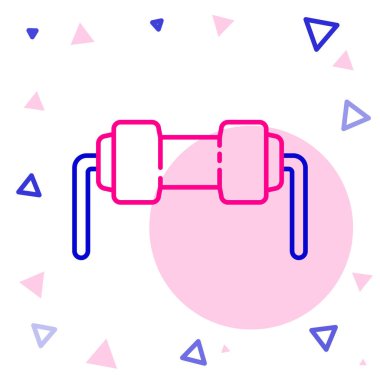 Beyaz arka planda hat direnci elektrik ikonu izole edildi. Renkli taslak konsepti. Vektör İllüstrasyonu.