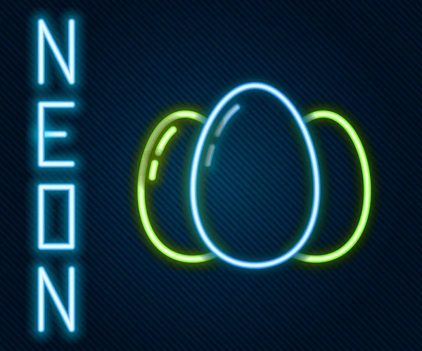 Glödande Neon Linje Påskägg Ikon Isolerad Svart Bakgrund Glad Påsk — Stock vektor