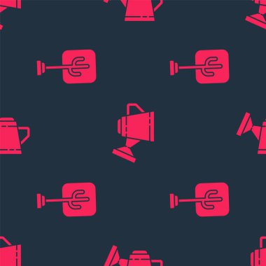 Ağaç ve Sulama kutusunu kusursuz desene ayarlayın. Vektör.