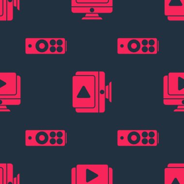 Uzaktan kumanda ve Çevrimiçi oynatma videosunu pürüzsüz desen üzerine ayarla. Vektör.