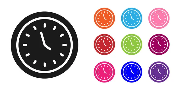 Icono Del Reloj Negro Aislado Sobre Fondo Blanco Símbolo Tiempo — Vector de stock