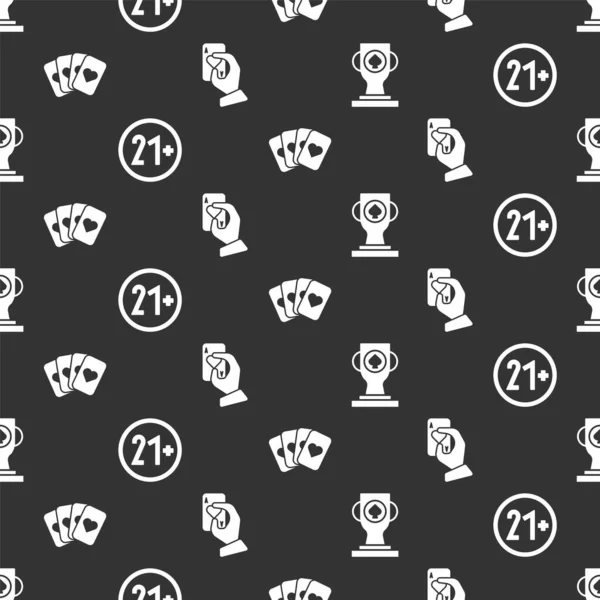Kumarhane Poker Kupası Den Fazla Iskambil Kâğıdı Destesi Düz Desenli — Stok Vektör