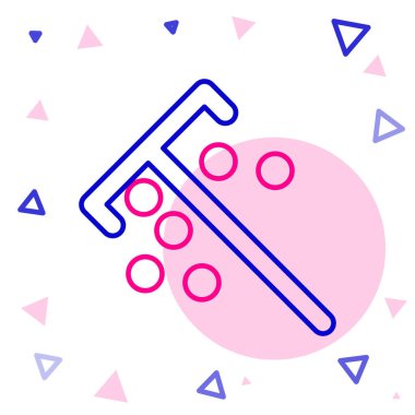 Çip simgesi için çizgi çubuğu beyaz arkaplanda izole edildi. Kumarhane kumarı. Renkli taslak konsepti. Vektör İllüstrasyonu.