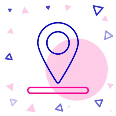 Çizgi Haritası simgesi beyaz arkaplanda izole edildi. Navigasyon, işaret, konum, harita, GPS, yön, yer, pusula, arama konsepti. Renkli taslak konsepti. Vektör İllüstrasyonu.