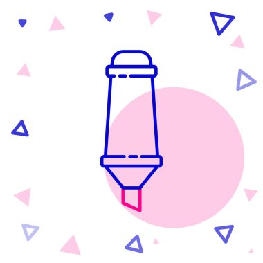 Satır İşaretleyici kalem simgesi beyaz arkaplanda izole edildi. Renkli taslak konsepti. Vektör İllüstrasyonu.