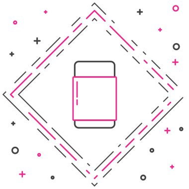 Beyaz arkaplanda izole edilmiş çizgi silgi ya da kauçuk simgesi. Renkli taslak konsepti. Vektör İllüstrasyonu.