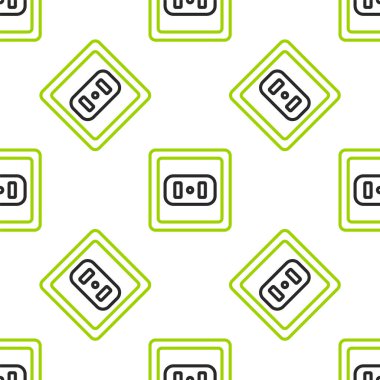 Elektrik çıkış simgesi beyaz arkaplanda izole edilmiş. Elektrik prizi. Rosette sembolü. Vektör İllüstrasyonu.