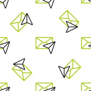 Satır Zarfı simgesi beyaz arkaplanda izole edilmiş kusursuz desen. E- posta mektup sembolü. Vektör İllüstrasyonu.