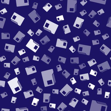 Beyaz Belge klasörü simgesi mavi arkaplanda izole edilmiş. Muhasebe klasörü sembolü. Muhasebe yönetimi. Vektör İllüstrasyonu.