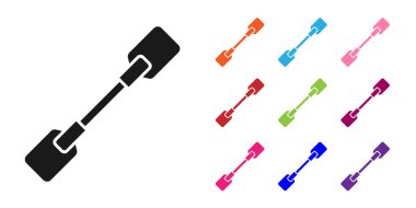 Siyah Paddle simgesi beyaz arkaplanda izole edildi. Kürek çekin. Simgeleri renklendirin. Vektör İllüstrasyonu.