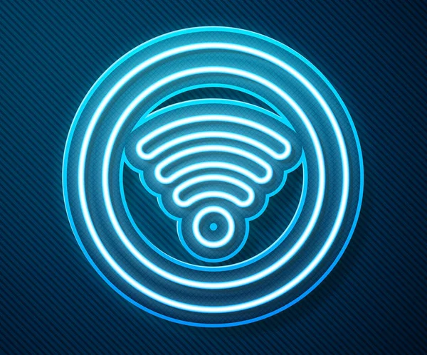 Leuchtendes Neonliniges Symbol Für Das Drahtlose Internet Netzwerk Isoliert Auf — Stockvektor