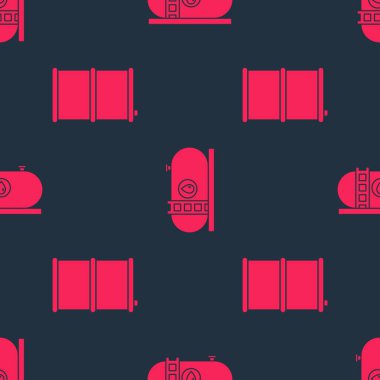 Fıçı Petrol ve Petrol Sanayi Fabrikası 'nı kusursuz bir şablona ayarlayın. Vektör.