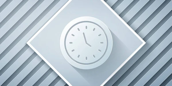 Icono Reloj Corte Papel Aislado Sobre Fondo Gris Símbolo Tiempo — Archivo Imágenes Vectoriales