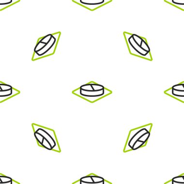 Hat ilacı veya tablet ikonu beyaz arka planda izole edilmiş kusursuz desen. Kapsül hapı ve uyuşturucu işareti. Eczane tasarımı. Renkli taslak konsepti. Vektör İllüstrasyonu.