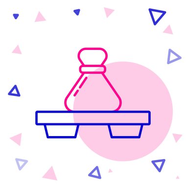 Kesme tahtası simgesindeki çizgi hamur işi beyaz arkaplanda izole edildi. Geleneksel Çin yemeği. Renkli taslak konsepti. Vektör İllüstrasyonu.