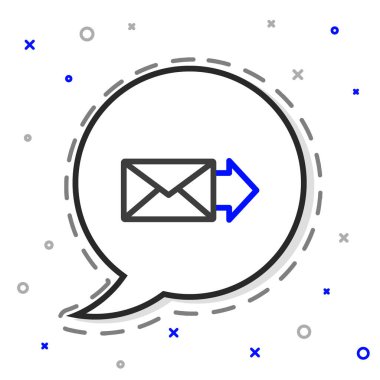 Satır Zarfı simgesi beyaz arkaplanda izole edildi. E- posta mektup sembolü. Renkli taslak konsepti. Vektör İllüstrasyonu.