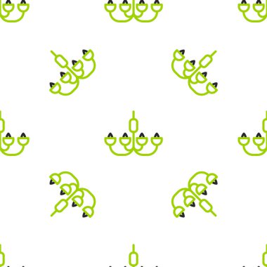 Satır Avize simgesi beyaz arkaplanda izole edilmiş pürüzsüz desen. Vektör İllüstrasyonu.