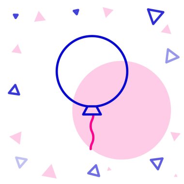 Beyaz zemin üzerinde şerit simgesi olan çizgi balonu. Renkli taslak konsepti. Vektör İllüstrasyonu.