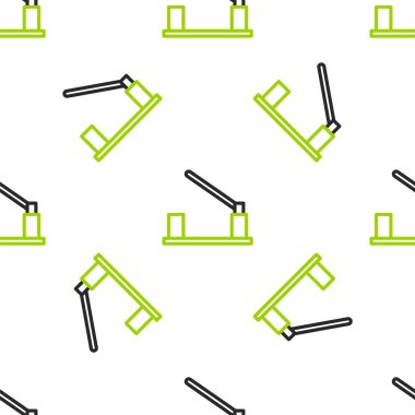 Park yeri bariyeri simgesi beyaz arka planda izole edilmiş. Sokak durağı sınırı. Vektör İllüstrasyonu.