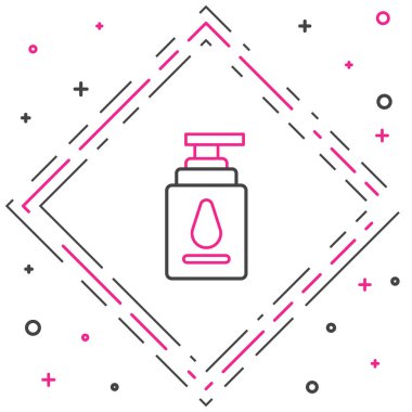 Beyaz arkaplanda kişisel kayganlaştırıcı simgesi izole edildi. Yağlama jeli. Erotik seks oyunları için krem. Paketli tüp. Renkli taslak konsepti. Vektör İllüstrasyonu.