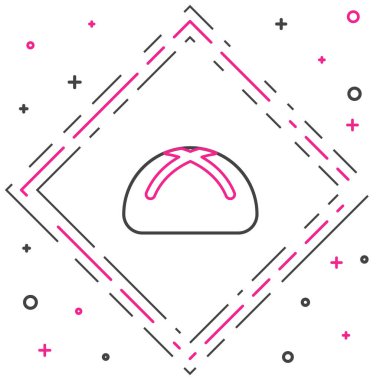 Beyaz arkaplanda izole edilmiş Paskalya pastası simgesi. Mutlu Paskalyalar. Renkli taslak konsepti. Vektör İllüstrasyonu.